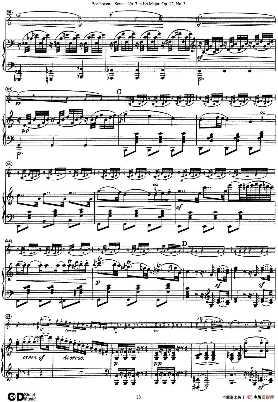 Violin Sonata No.3 in Eb Major Op.12 No.3（小提琴+钢琴伴