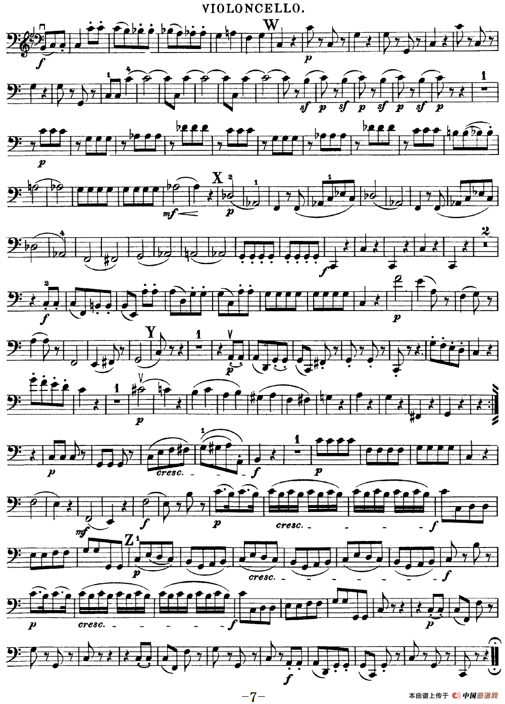 Mozart《Quartet No.19 in C Major,K.465》（Cello分谱）
