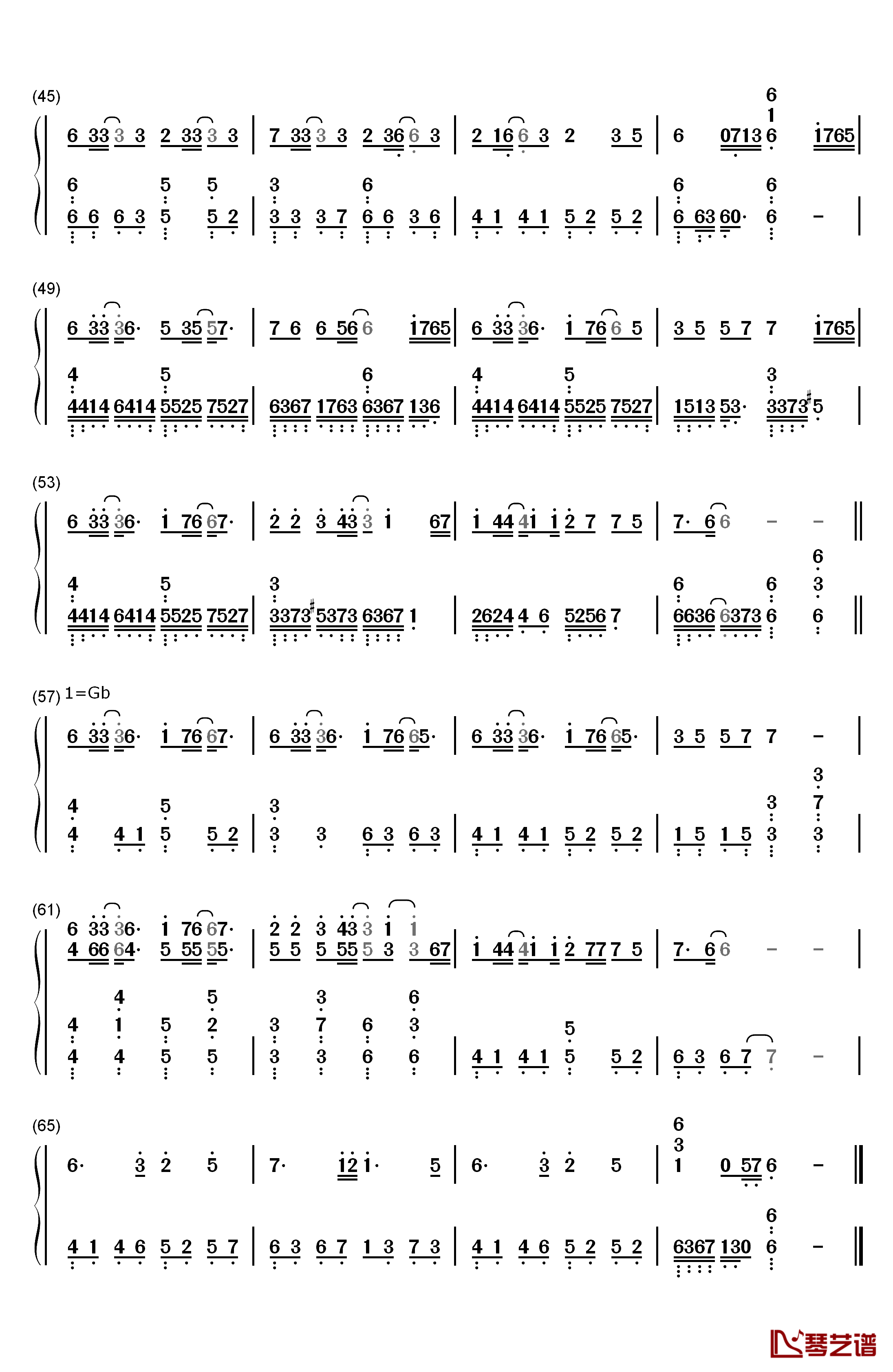 忘尘如羡钢琴简谱-数字双手-Assen捷 老虎欧巴