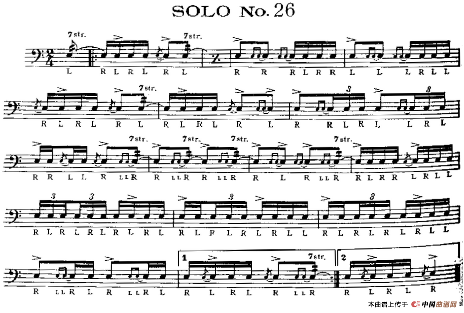 美国军鼓 SOLO No.26-30（爵士鼓谱）