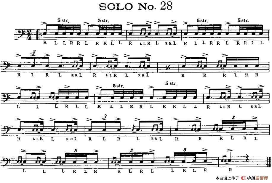 美国军鼓 SOLO No.26-30（爵士鼓谱）