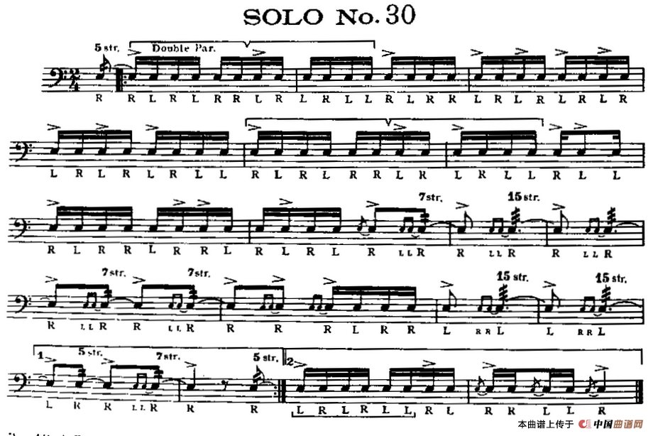 美国军鼓 SOLO No.26-30（爵士鼓谱）