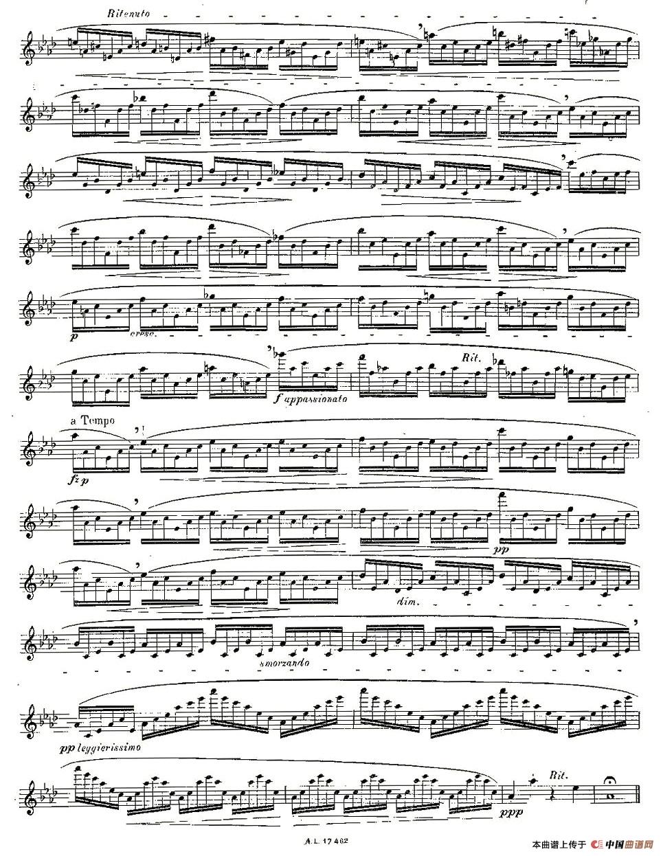 12首大技巧练习曲之6长笛谱