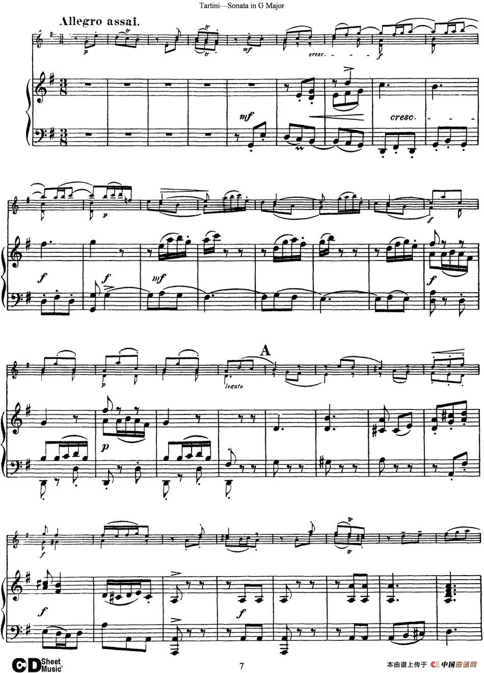 Violin Sonata in G Major（小提琴+钢琴伴奏）