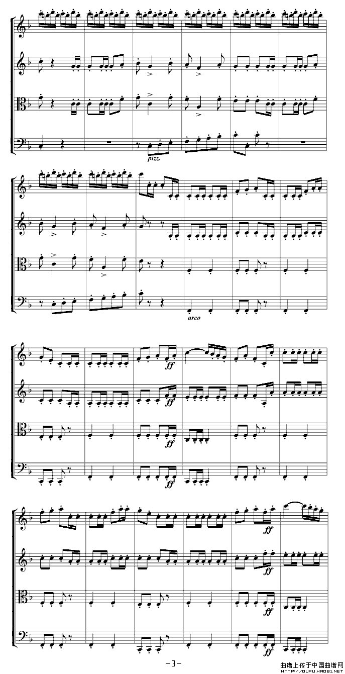 Guillaume Tell（弦乐四重奏）小提琴谱