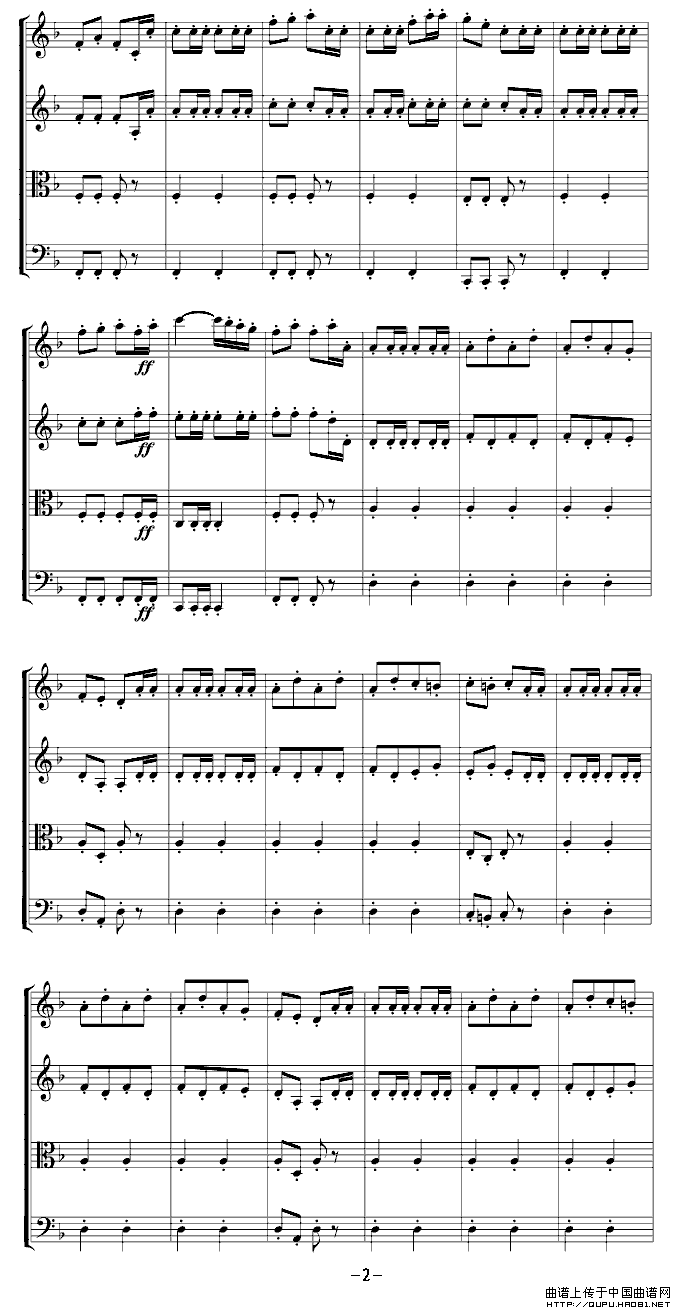 Guillaume Tell（弦乐四重奏）小提琴谱