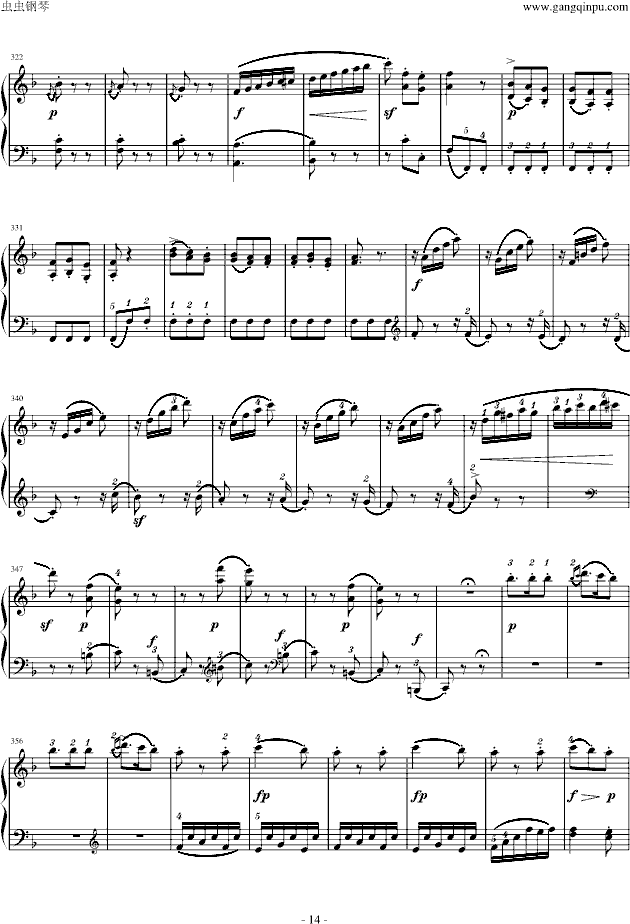 莫扎特F大调钢琴奏鸣曲 K280钢琴谱