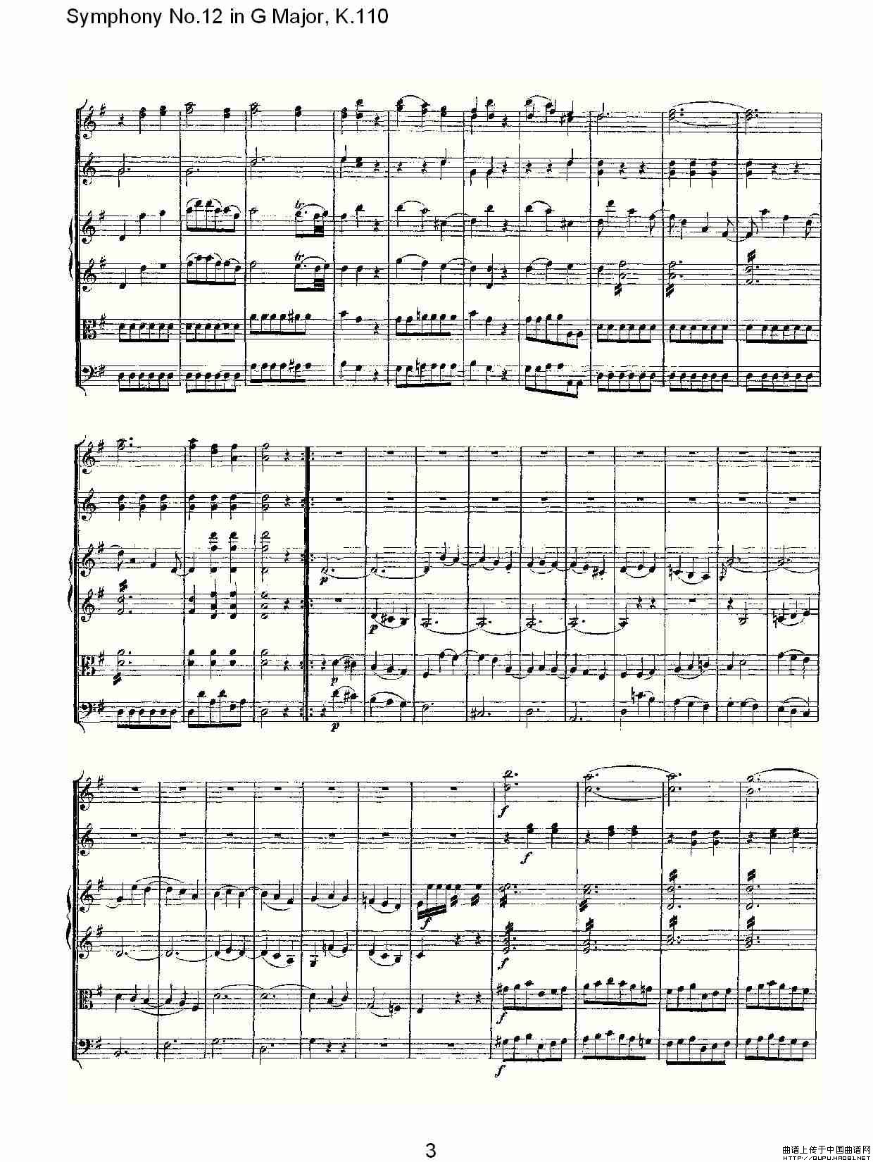 Symphony No.12 in G Major, K.110（G大调第十二交响曲K