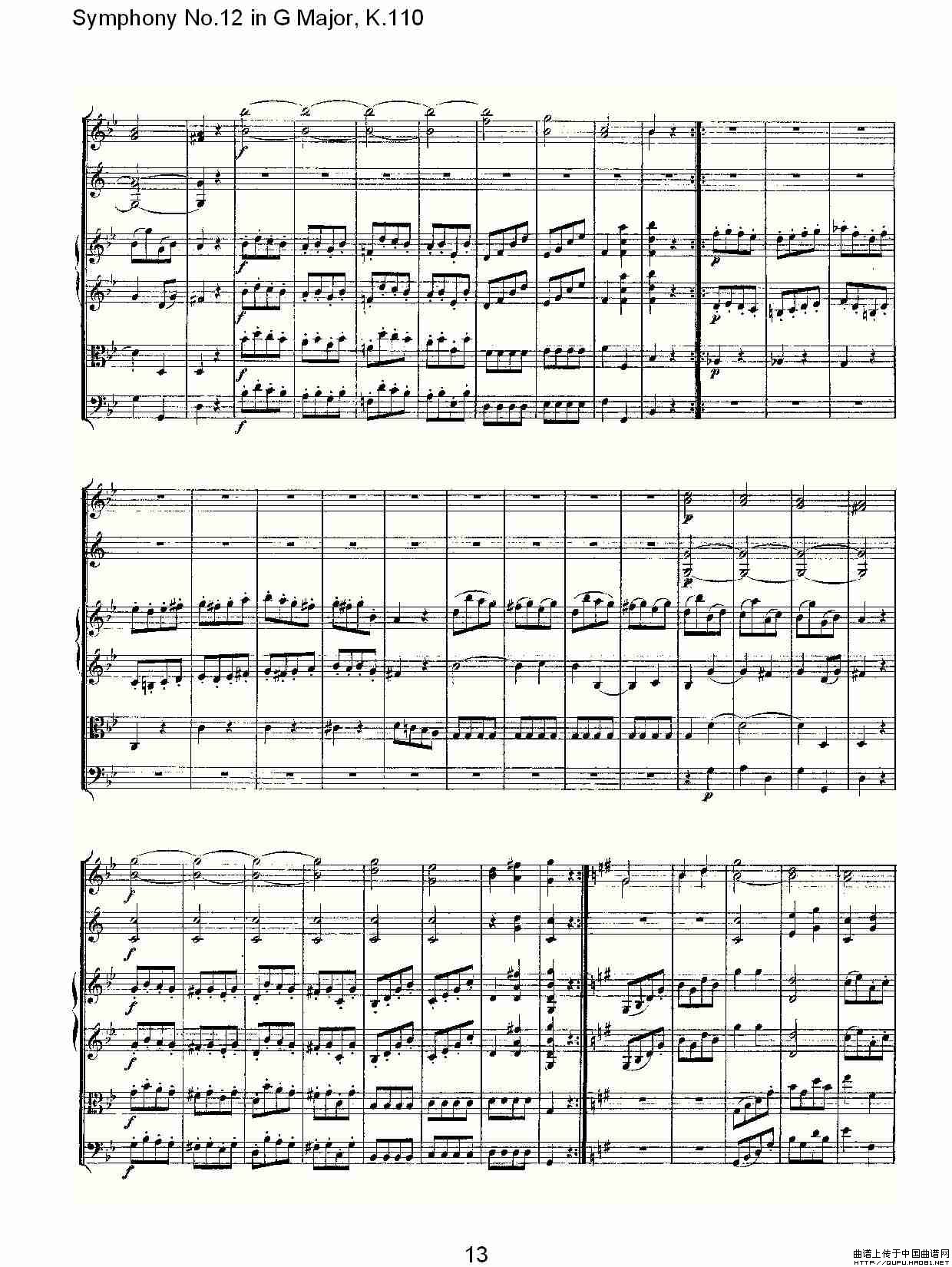 Symphony No.12 in G Major, K.110（G大调第十二交响曲K