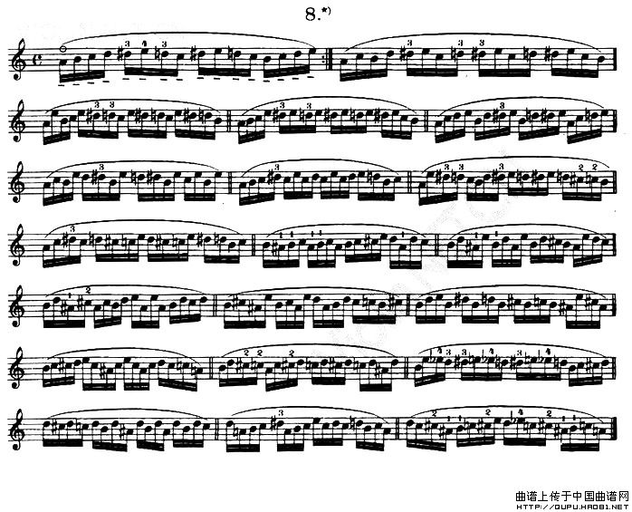 《舍夫契克》左手技巧练习第8课小提琴谱