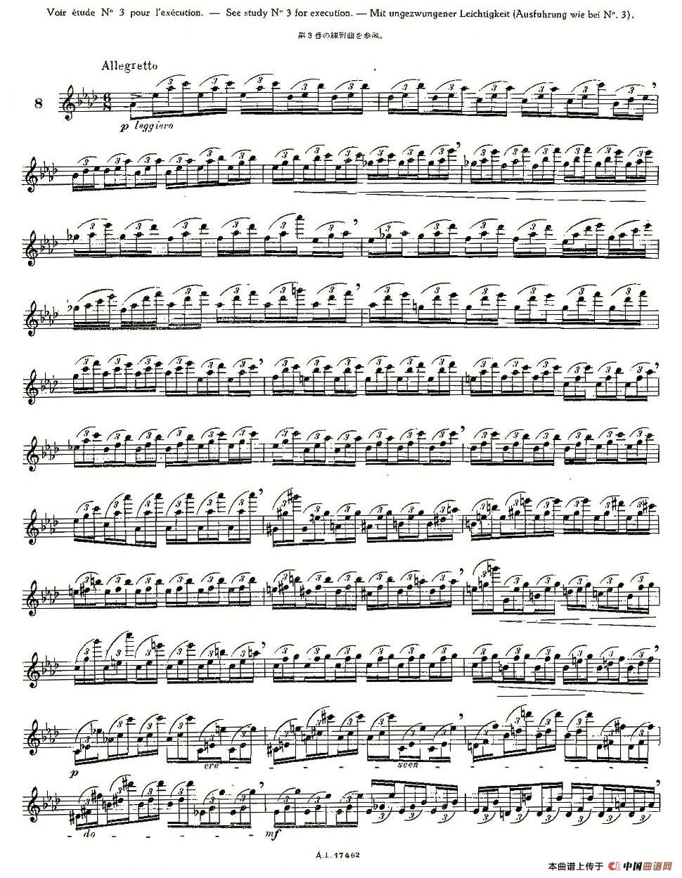 12首大技巧练习曲之8长笛谱