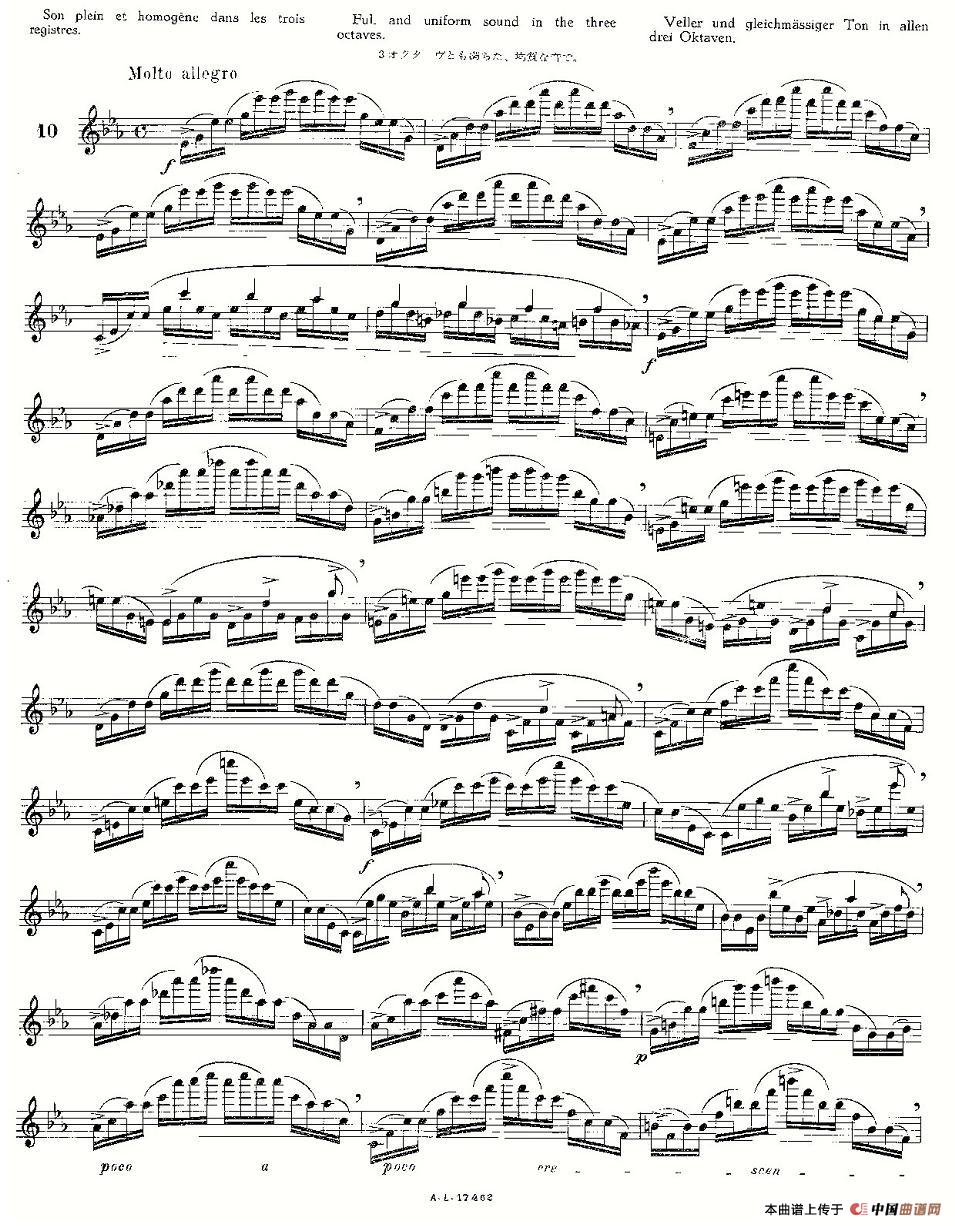 12首大技巧练习曲之10长笛谱