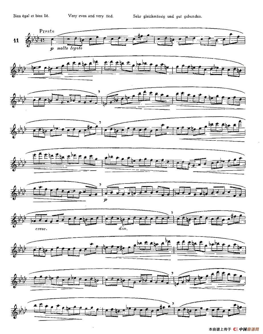 12首大技巧练习曲之11长笛谱