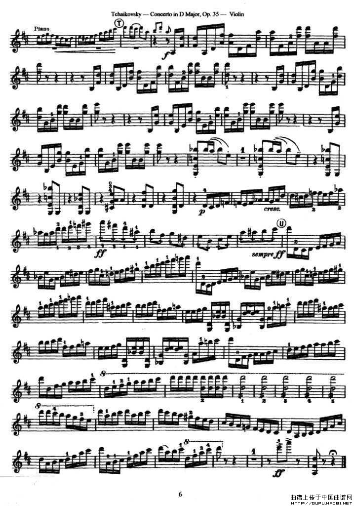 Concerto in D Major.Op.35小提琴谱