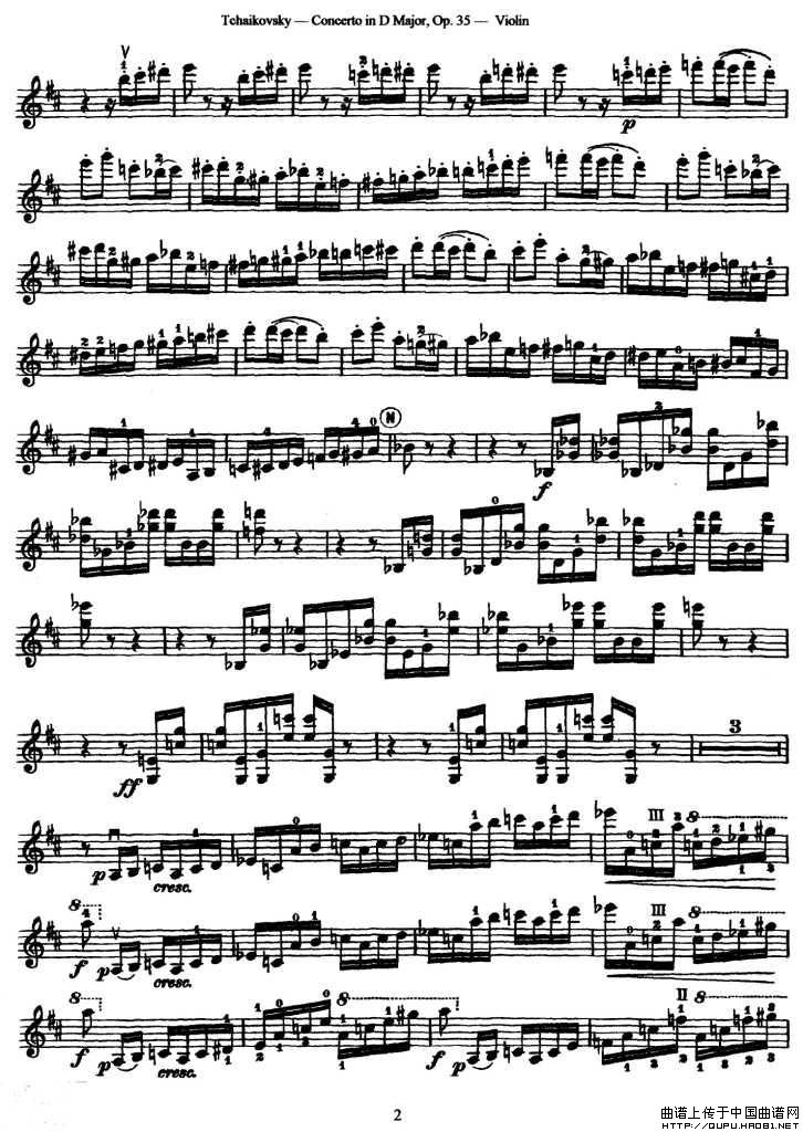 Concerto in D Major.Op.35小提琴谱