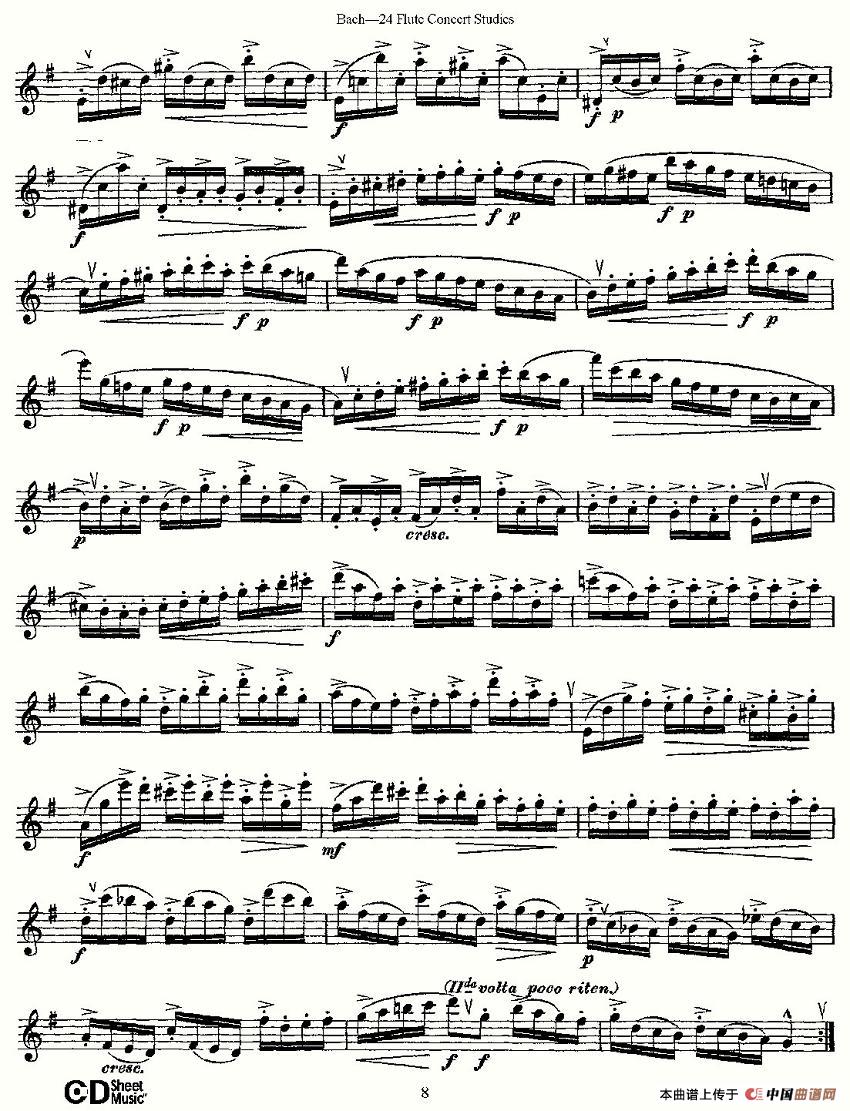 Bach-24FlutcConcert（24首长笛）长笛谱