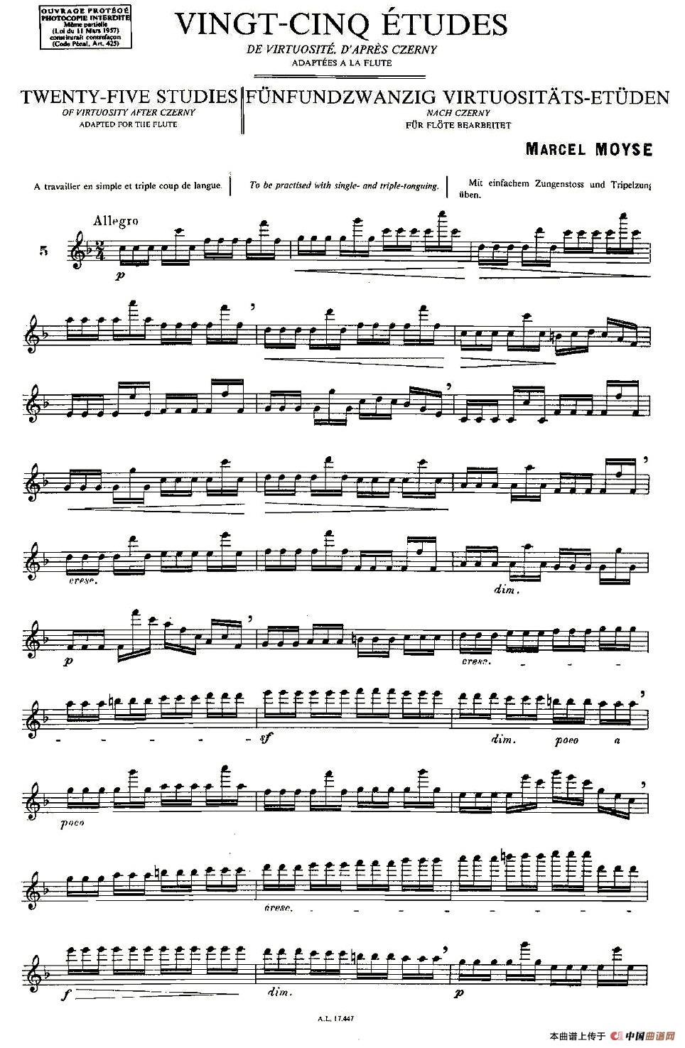 Moyse - 25 Studies after Czerny flute [5]（25首改编自车尔