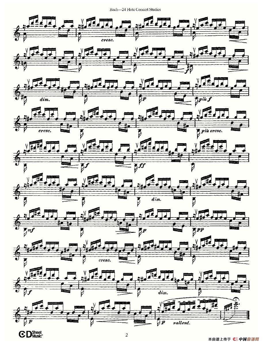 Bach-24FlutcConcert（24首长笛）长笛谱