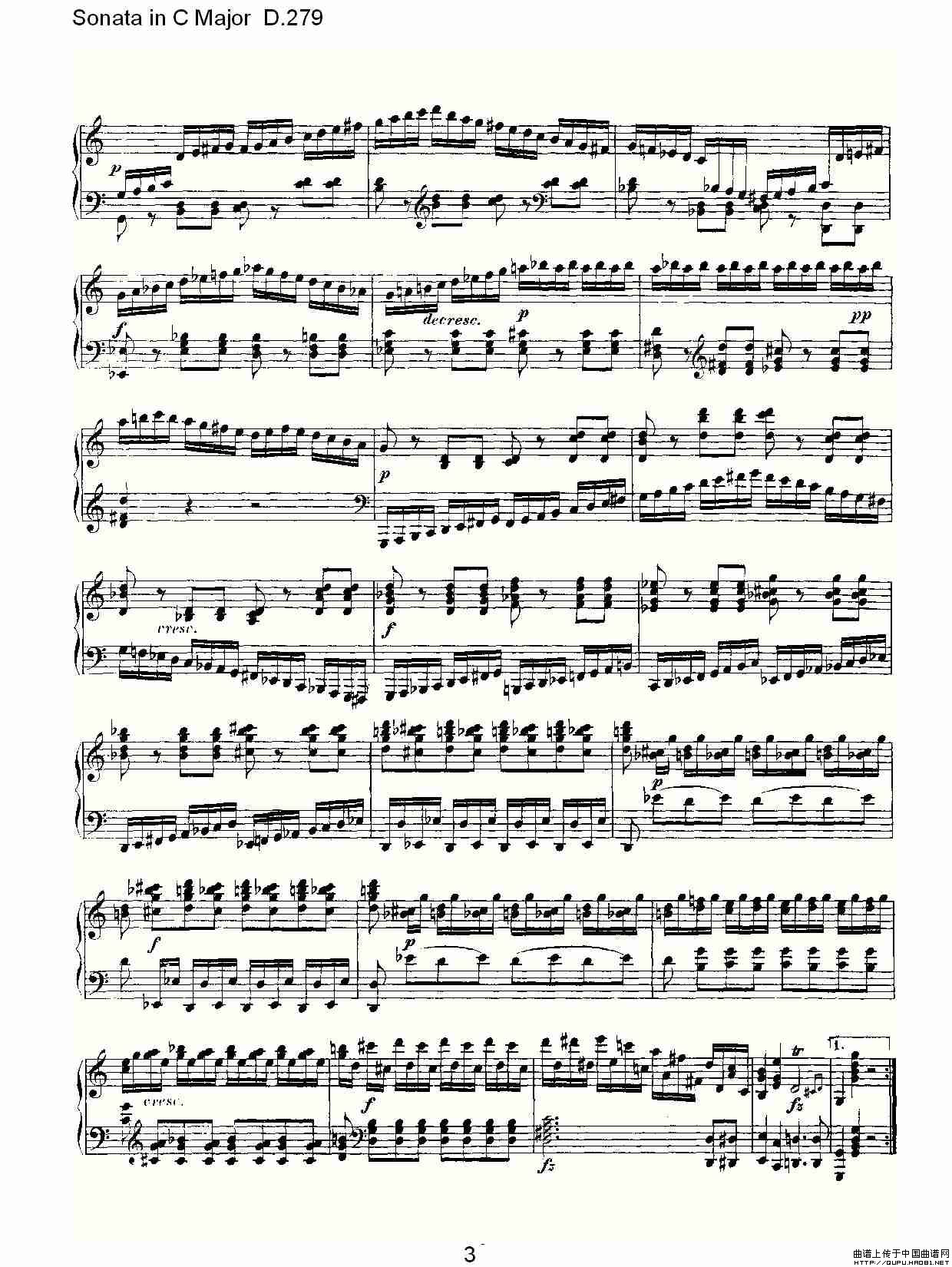 Sonata in C Major D.279（C大调奏鸣曲 D.279）