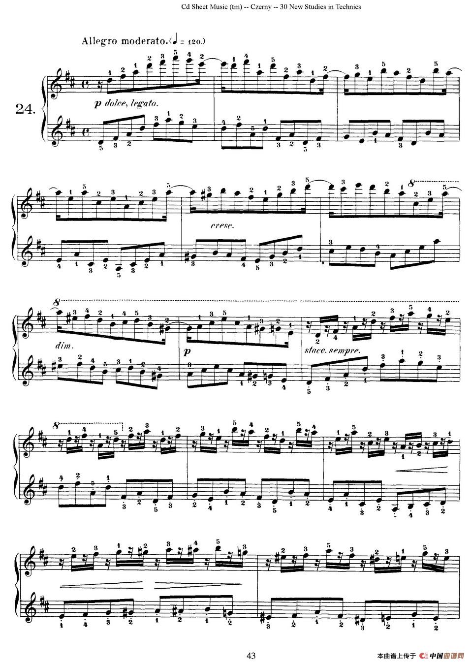 Czerny - 30 New Studies - 24（车尔尼Op849 - 30首练习曲）