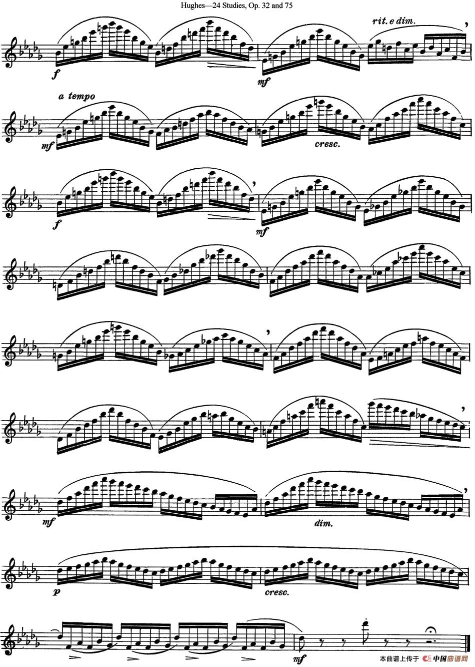 胡埃斯24首长笛练习曲Op.32（NO.8）长笛谱