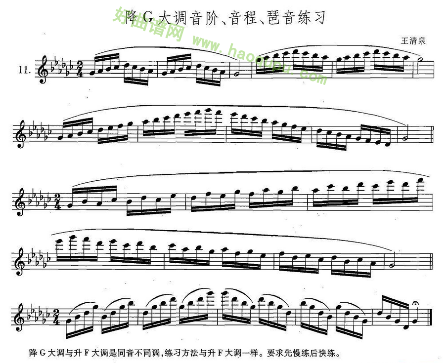 《萨克斯练习曲合集》（5—11）（降G大调音阶、音程、琶音萨克斯简谱