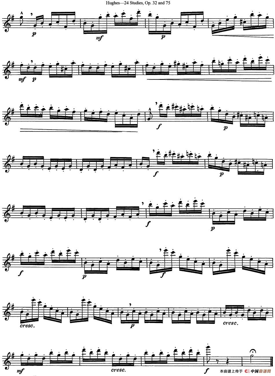 胡埃斯24首长笛练习曲Op.32（NO.19）长笛谱