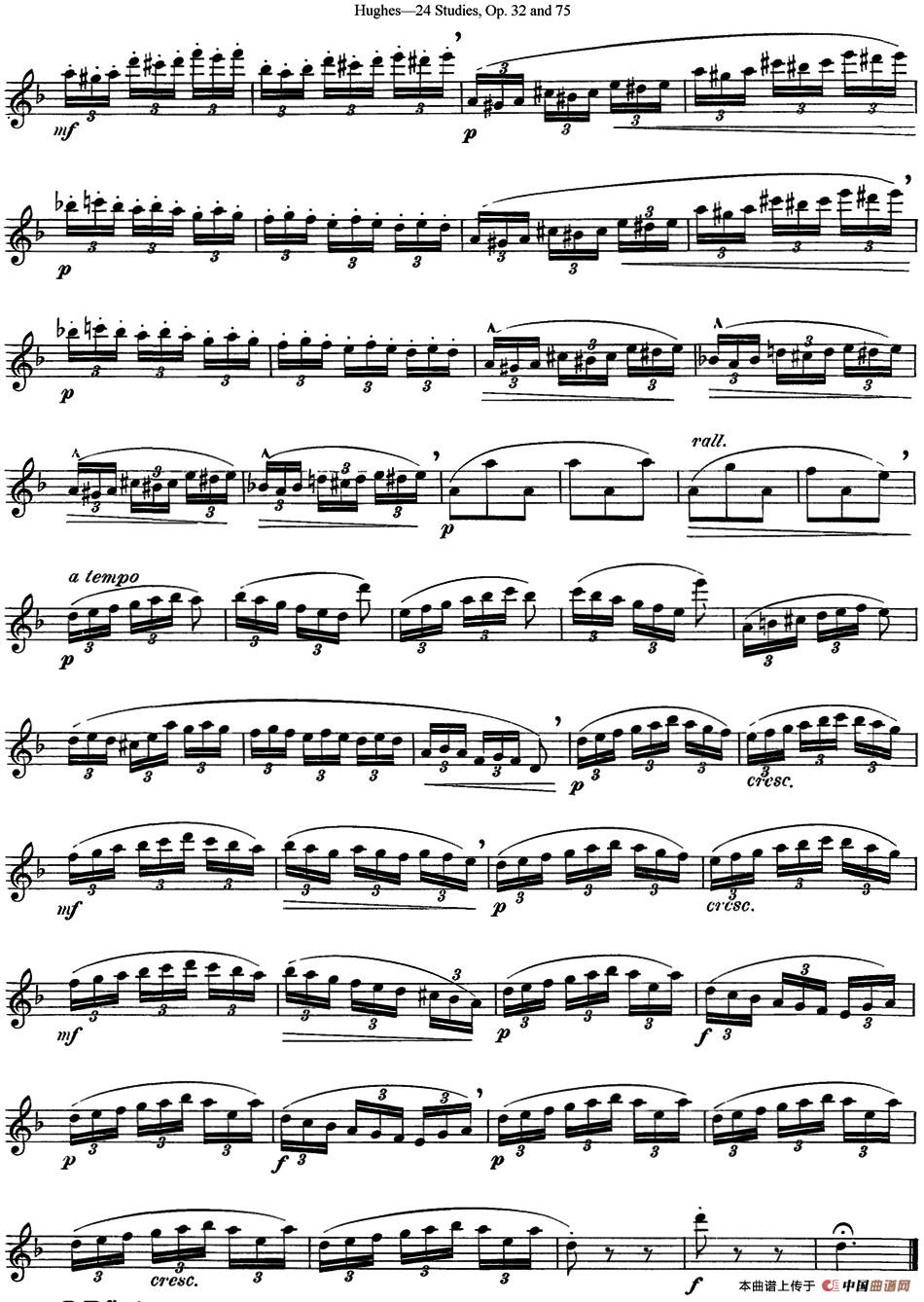 胡埃斯24首长笛练习曲Op.32（NO.18）长笛谱
