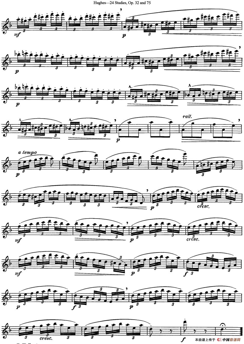 胡埃斯24首长笛练习曲Op.32（NO.18）长笛谱