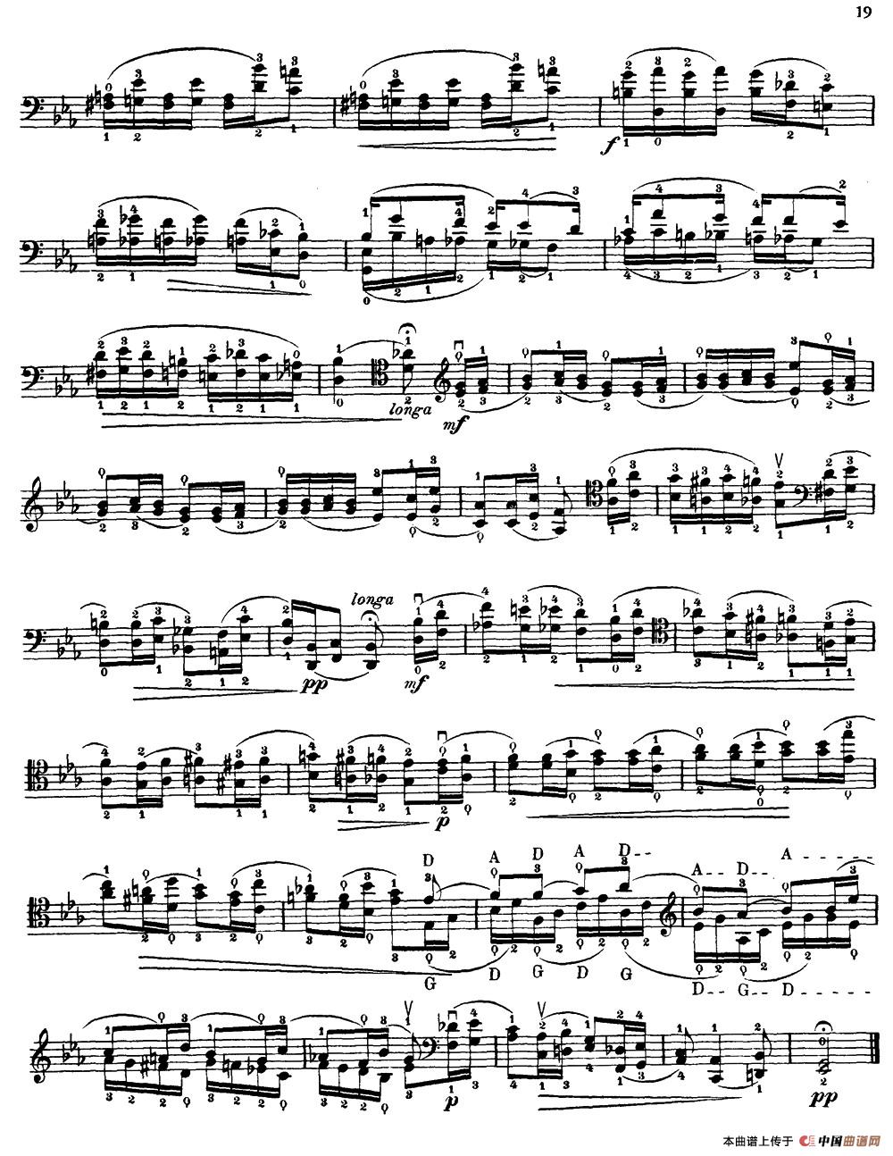 大提琴高级练习曲40首 No.9小提琴谱