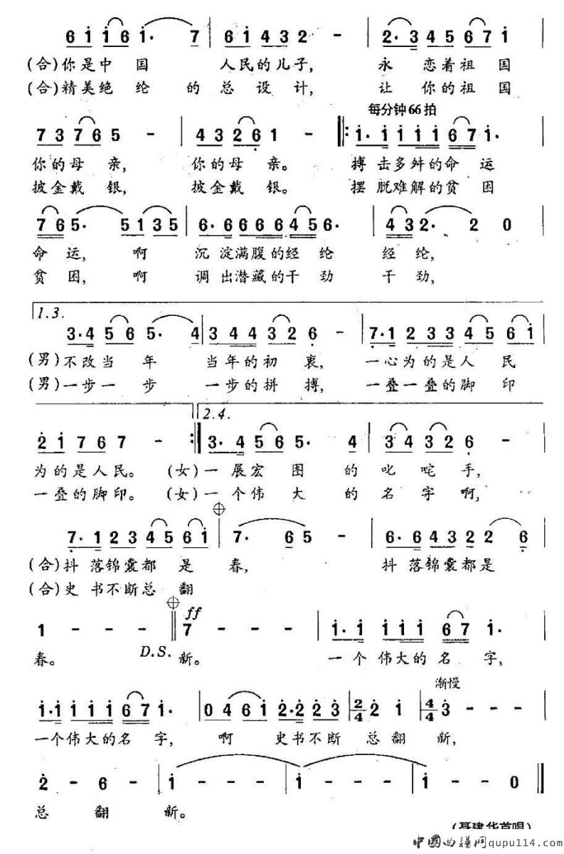 一个伟大的名字（交响声乐套曲《三个名字》之二）