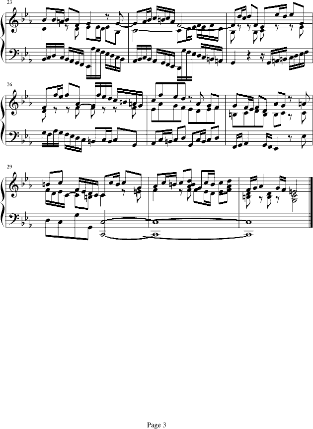 十二平均律BWV847赋格钢琴谱
