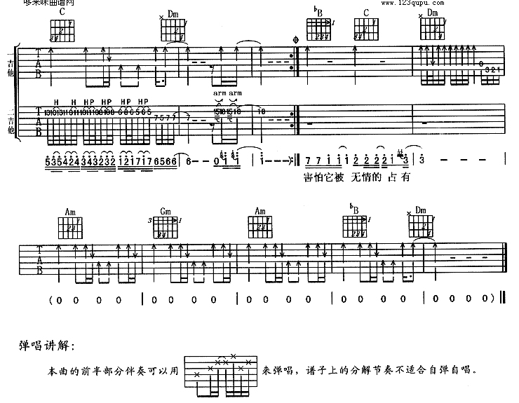 烫心（羽泉）吉他谱