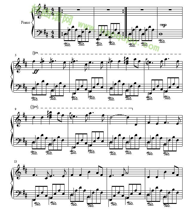 《寂静山林The Sounds Of Silence》钢琴谱