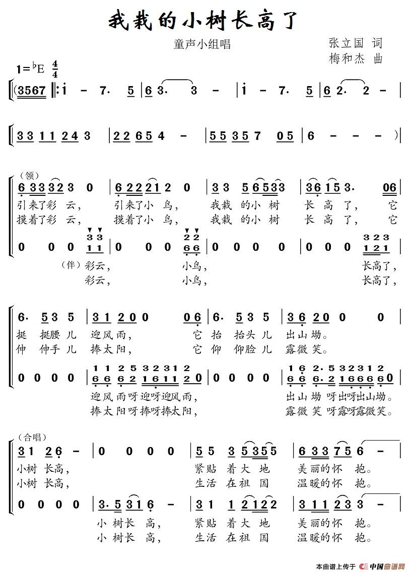 我栽的小树长高了（合唱）