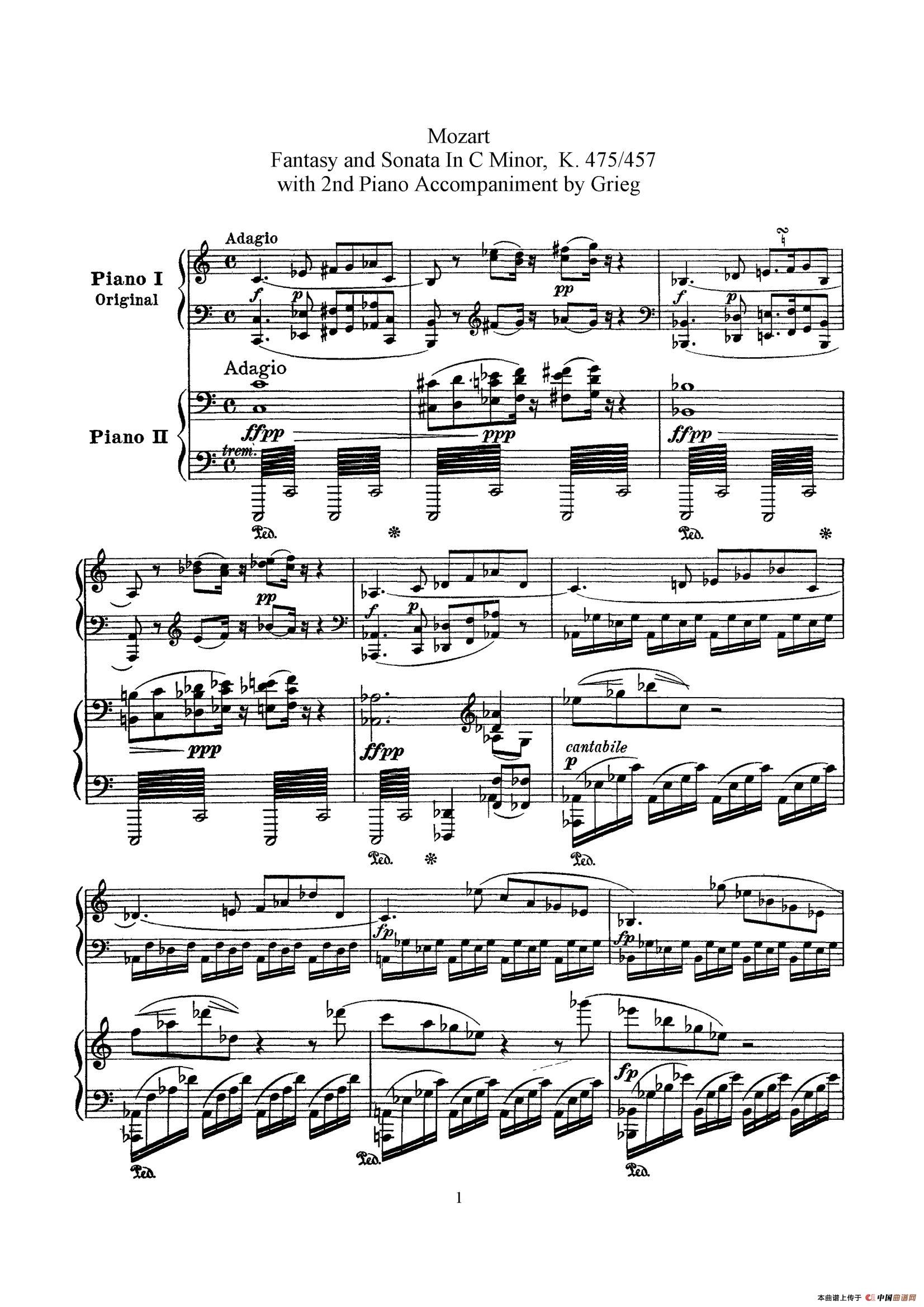 Piano Sonata in c Minor K.475,457 - 2 Pianos（根据21首钢琴