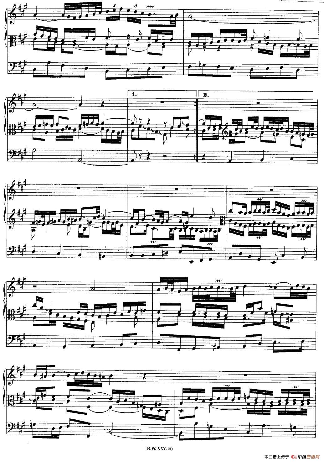 巴赫18首赞美诗前奏曲（12）（双排键电子琴）电子琴谱
