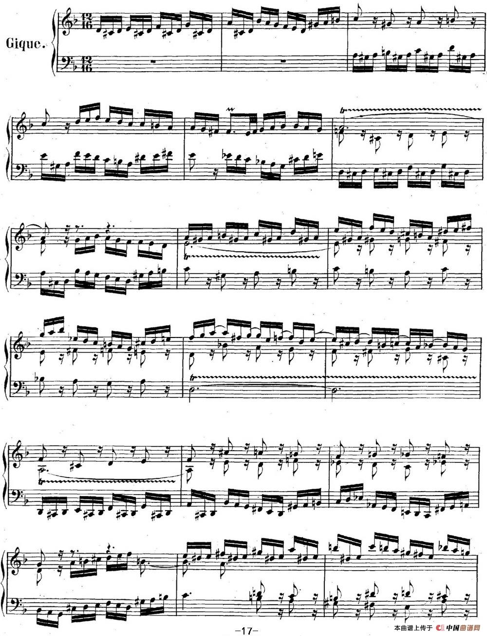 英国组曲No.6 巴赫 d小调 6th Suite BWV 811