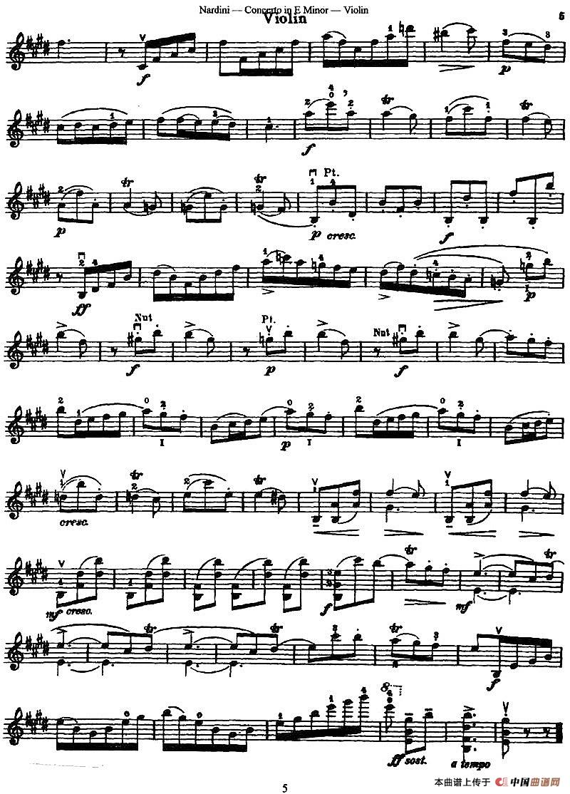 Concerto in E Minor（纳尔蒂尼作曲版）