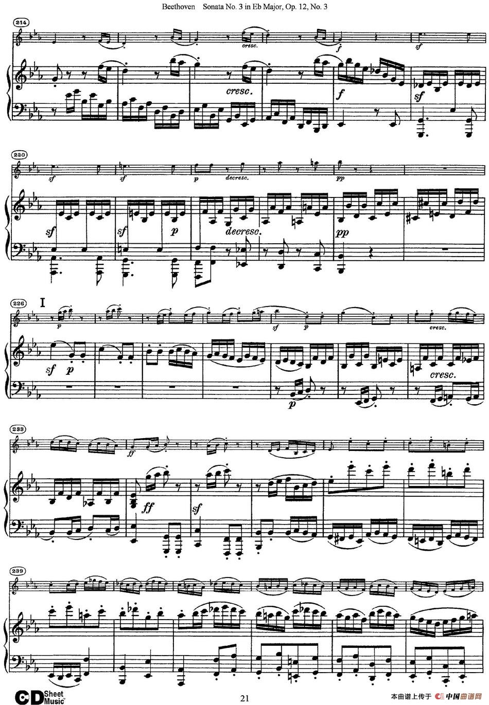 Violin Sonata No.3 in Eb Major Op.12 No.3（小提琴+钢琴伴