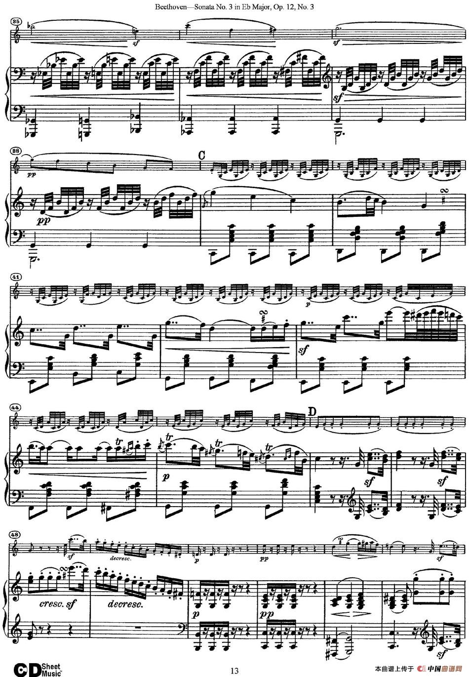 Violin Sonata No.3 in Eb Major Op.12 No.3（小提琴+钢琴伴