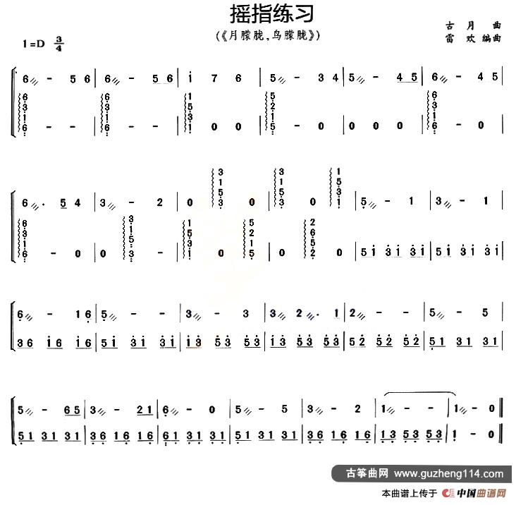 古筝摇指练习（《月朦胧，鸟朦胧》）