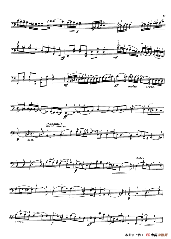 第二协奏曲 Op.13（大提琴）小提琴谱
