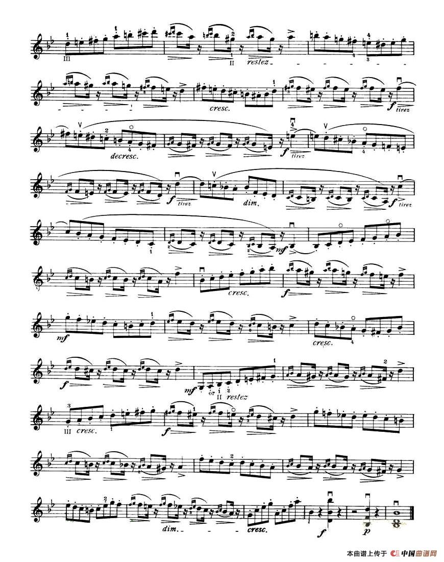 开塞（KAYSER 36首小提琴练习曲之15）小提琴谱