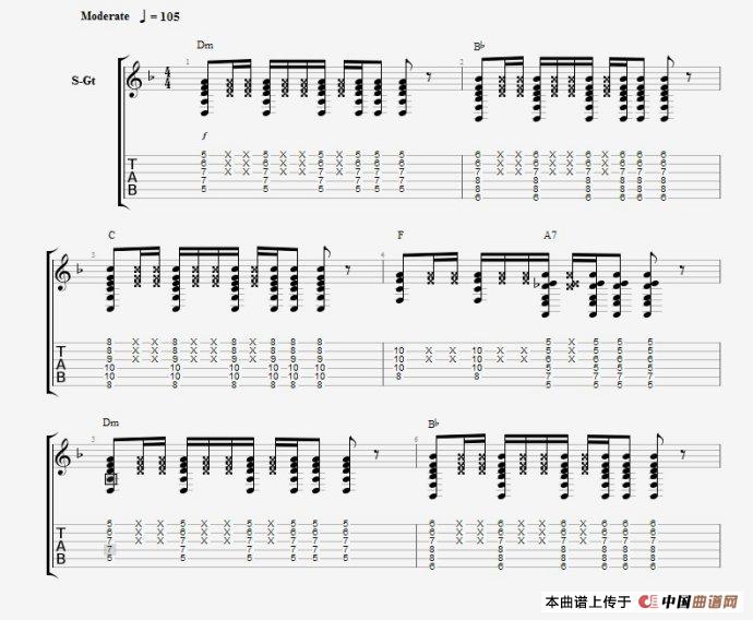 CNBLUE 《孤独啊》吉他谱二吉他谱