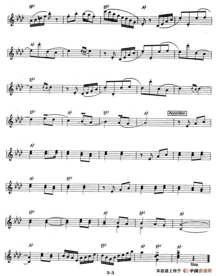 卡普里岛（爵士乐版）电子琴谱