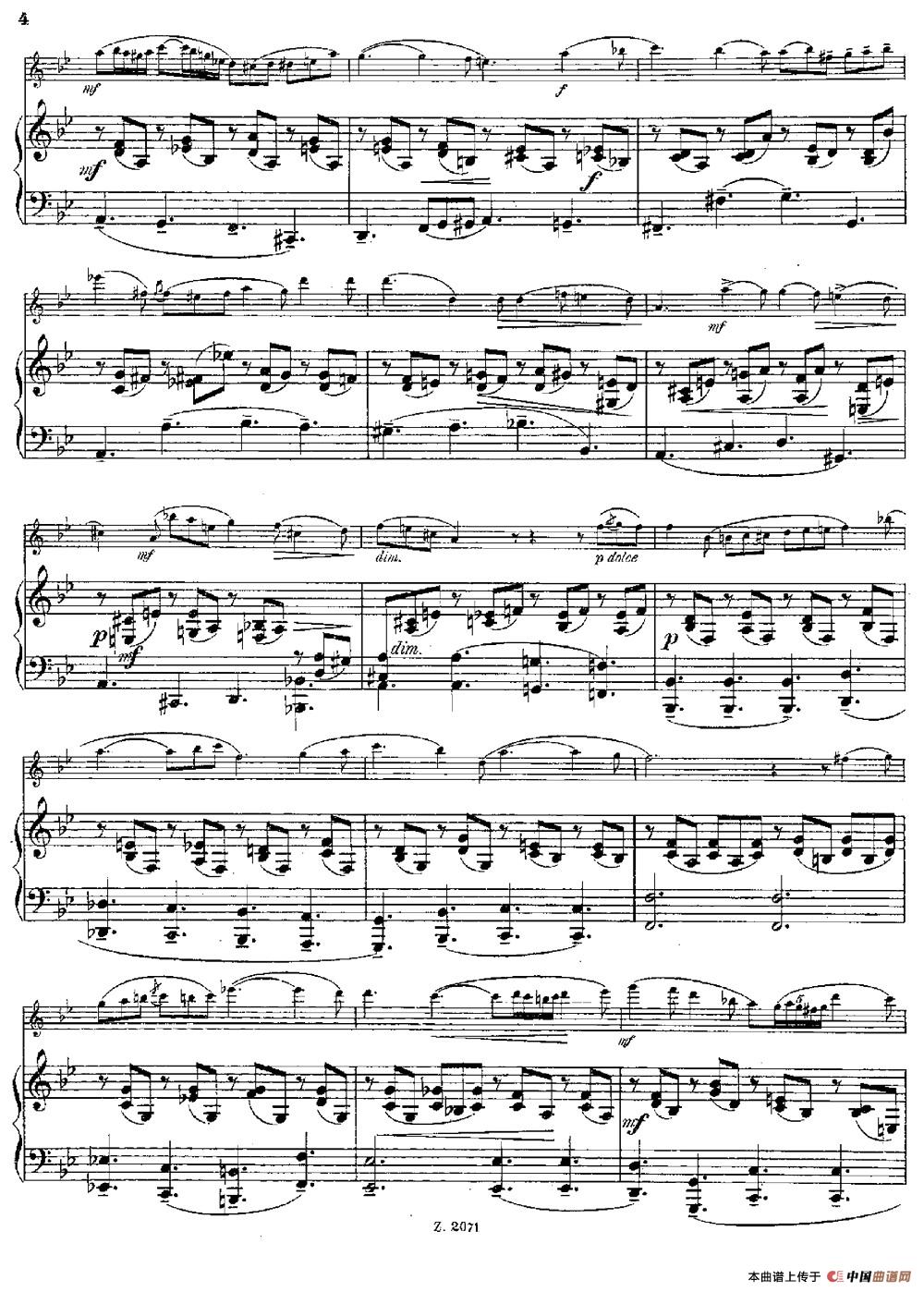 Notturno（Op.55 No.3）（长笛+钢琴伴奏）