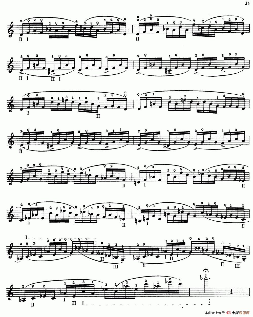 大提琴高级练习曲40首 No.12小提琴谱