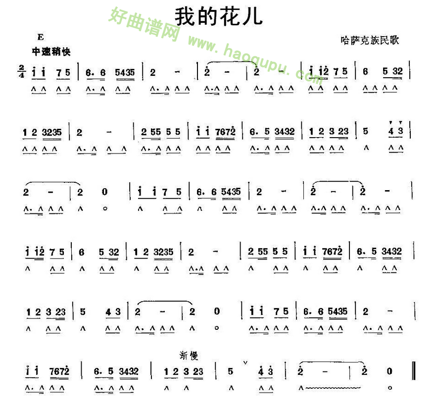 《我的花儿》 口琴简谱