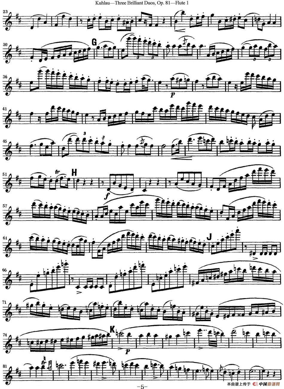 库劳长笛二重奏练习三段OP.81——Flute 1（NO.1）